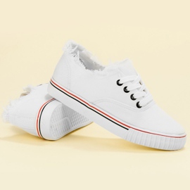 SHELOVET Sneakers in tessuto bianco bianca 1