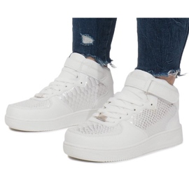 Sneakers alte Force One bianche bianco multicolore 1