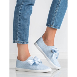 SHELOVET Scarpe legate con un nastro blu 1