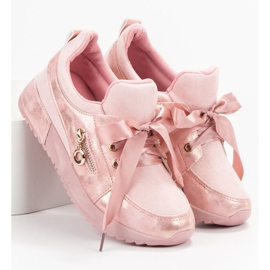 SHELOVET Scarpe di broccato rosa 2