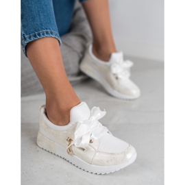 SHELOVET Scarpe di broccato bianca 2