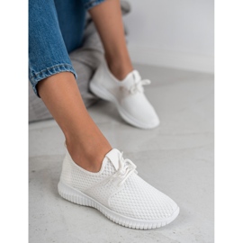 SHELOVET Scarpe sportive in tessuto bianco 2