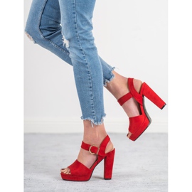 SHELOVET Sandali rossi sulla piattaforma rosso 2