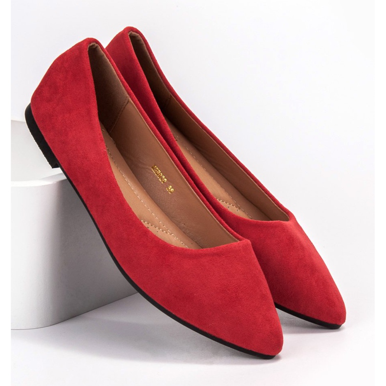 JESSY ROSS Ballerine in camoscio rosso 1