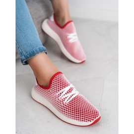 SHELOVET Scarpe slip-on alla moda bianca rosso 1