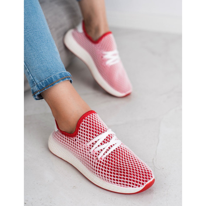 SHELOVET Scarpe slip-on alla moda bianca rosso 1