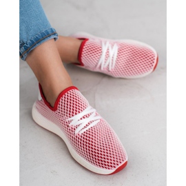 SHELOVET Scarpe slip-on alla moda bianca rosso 2