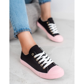 SHELOVET Sneakers bicolore nero rosa 1