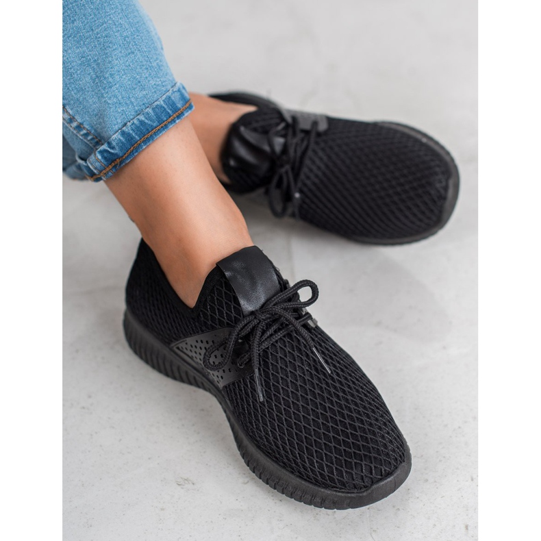 SHELOVET Scarpe sportive in tessuto nero 1