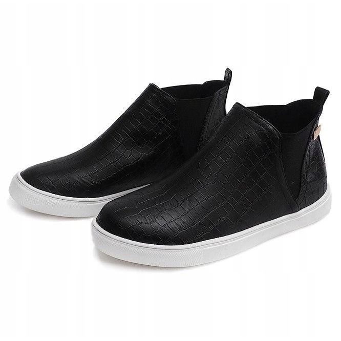 Sneakers con zeppa alta Creepers 5773 Nero 1