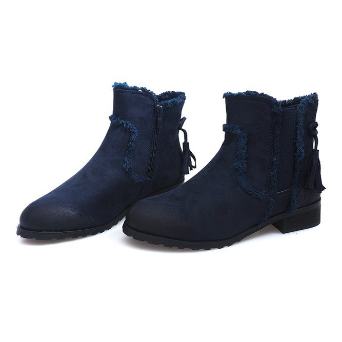 Stivali caldi Stivali Jodhpur Pelliccia W156 Navy blu navy 1