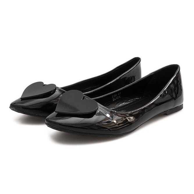 Ballerine Laccate Con Cuore C38 Nero 2