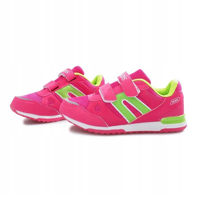 Sneakers sportive Liliane con velcro rosa 2