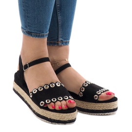 Sandali neri sulla piattaforma 99-46 nero 2