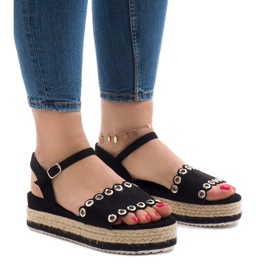 Sandali neri sulla piattaforma 99-46 nero 1