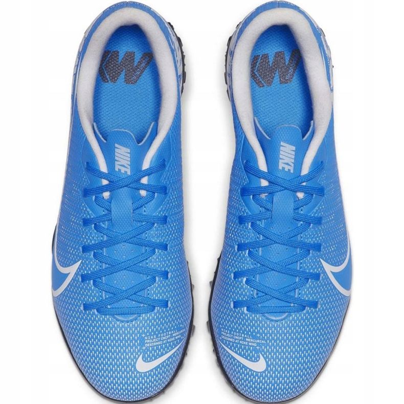 Nike Mercurial Vapor 13 Academy Tf Jr AT8145 414 scarpe da calcio blu 1