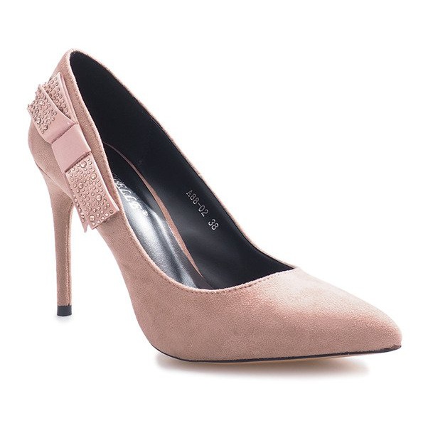 Tacchi rosa con fiocco bordeaux 1