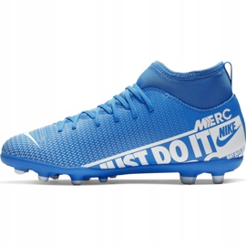 Nike Mercurial Superfly 7 Club FG / MG Jr AT8150-414 scarpe da calcio blu blu 2