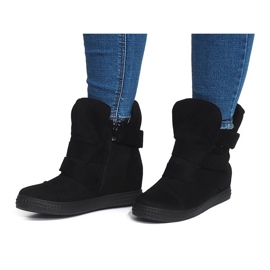 Sneakers Con Zeppa Con Velcro 1703 Nere nero 1