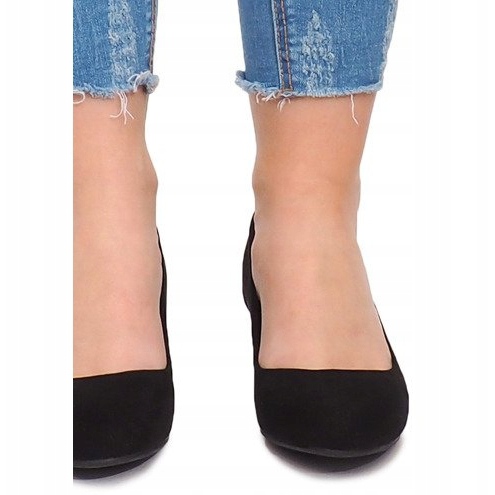 Décolleté con zeppa in pelle scamosciata MB188-48 Nere nero 1