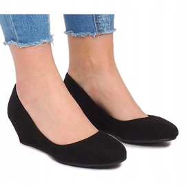 Décolleté con zeppa in pelle scamosciata MB188-48 Nere nero 2