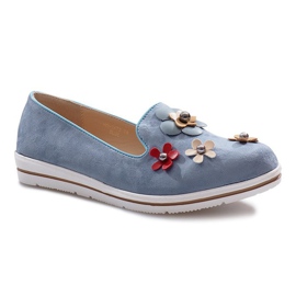 Zeppe slip-on blu Multi Flower 1