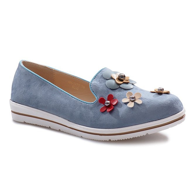 Zeppe slip-on blu Multi Flower 1