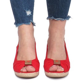 Sandali rossi con zeppa espadrillas Zoe rosso 1