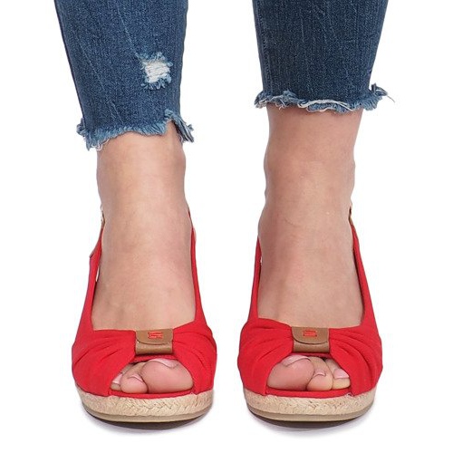 Sandali rossi con zeppa espadrillas Zoe rosso 1