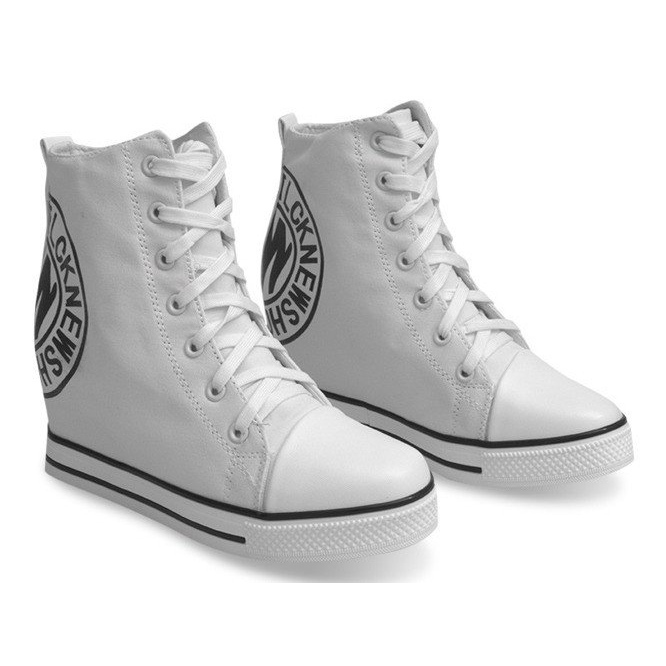 Sneakers bianche sulla zeppa DD7010-2 bianco 1