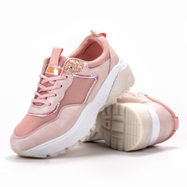 SHELOVET Sneakers con lacci rosa 2