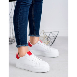SHELOVET Scarpe sportive alla moda bianca rosso 2