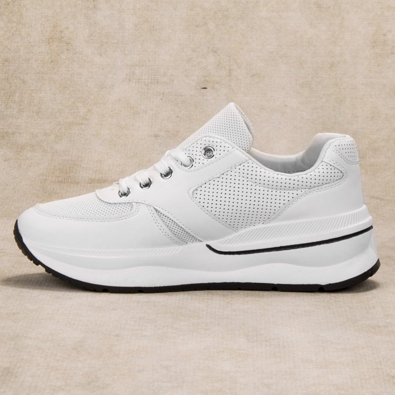 SHELOVET Scarpe sportive stringate bianca 1