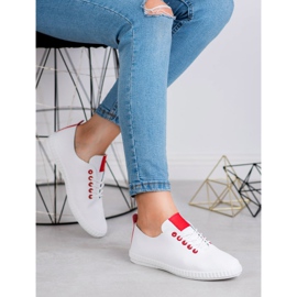 Jumex Sneakers in ecopelle bianco rosso 1