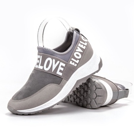 SHELOVET Scarpe in pelle scamosciata senza lacci grigio 2