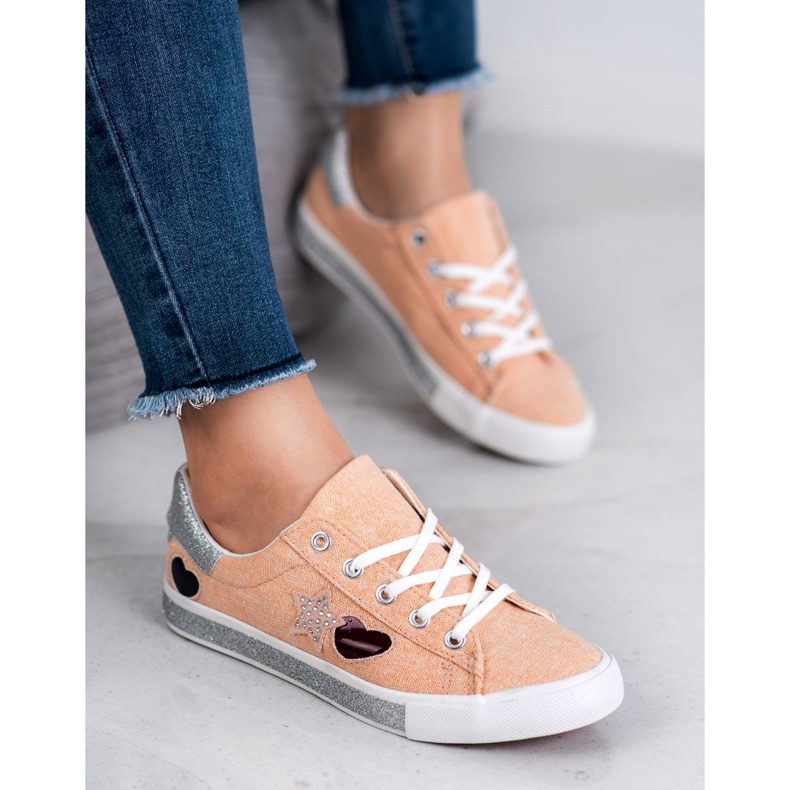 Kylie Sneakers Con Glitter arancia 1