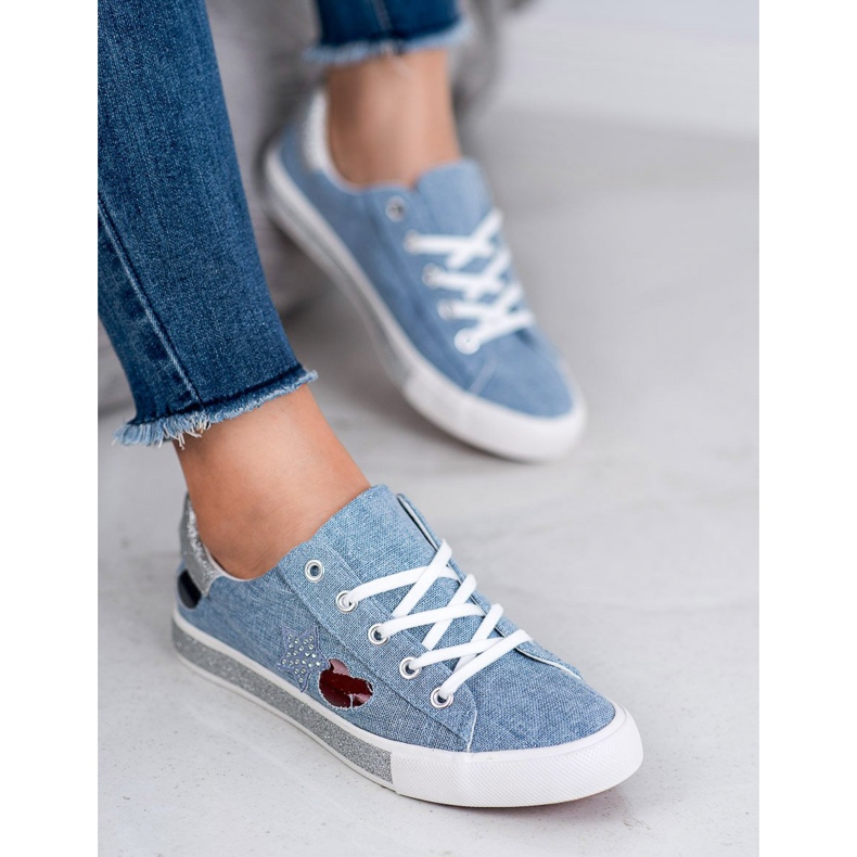 Kylie Sneakers Con Glitter blu 2