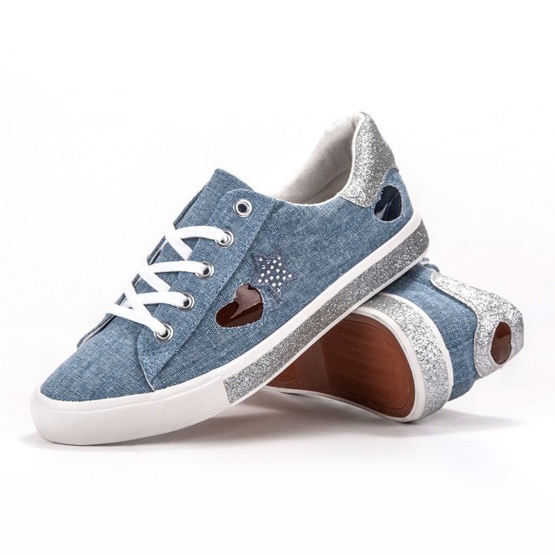 Kylie Sneakers Con Glitter blu 1