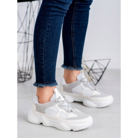 SHELOVET Scarpe da ginnastica bianche alla moda bianca grigio 2