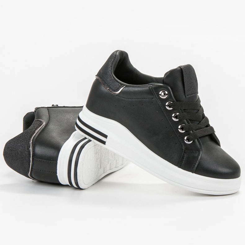 SHELOVET Scarpe da ginnastica con zeppa nero 1
