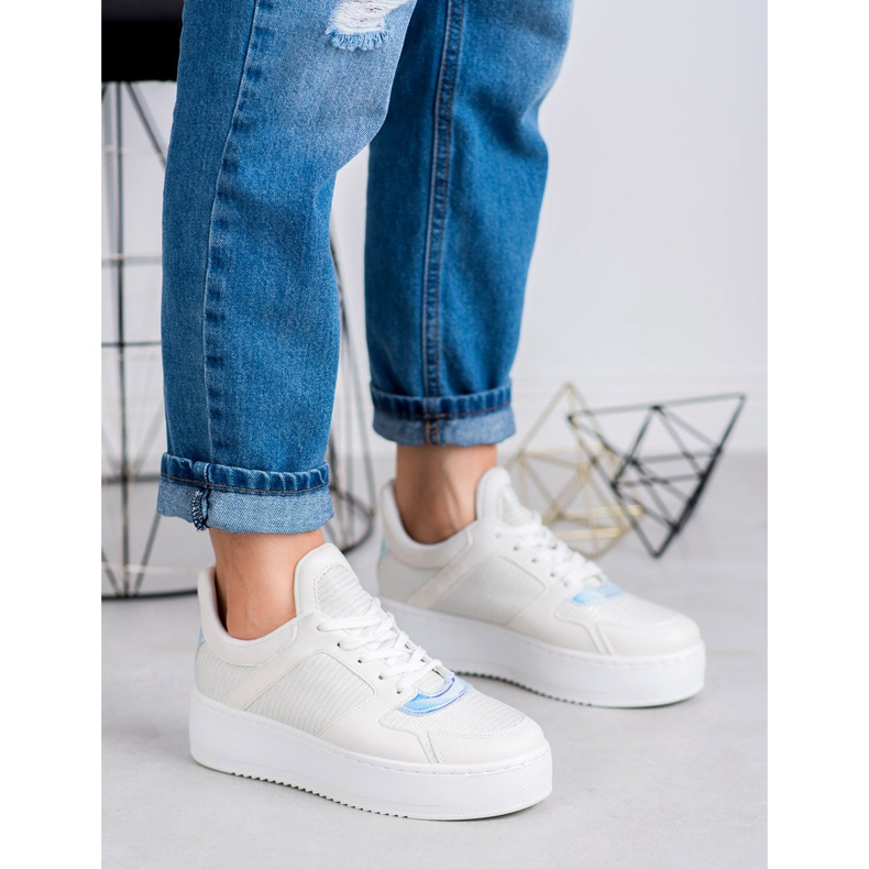 Ideal Shoes Sneakers Con Glitter bianco 2