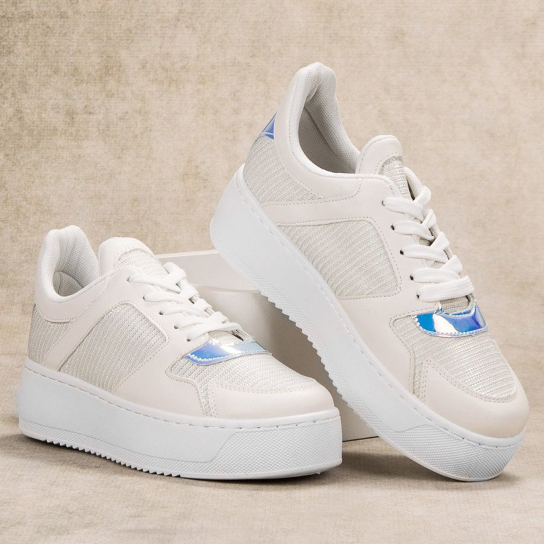 Ideal Shoes Sneakers Con Glitter bianco 1