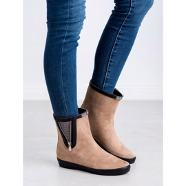 Kylie Galosce scamosciate con cerniera decorativa beige 1