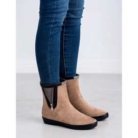 Kylie Galosce scamosciate con cerniera decorativa beige 2