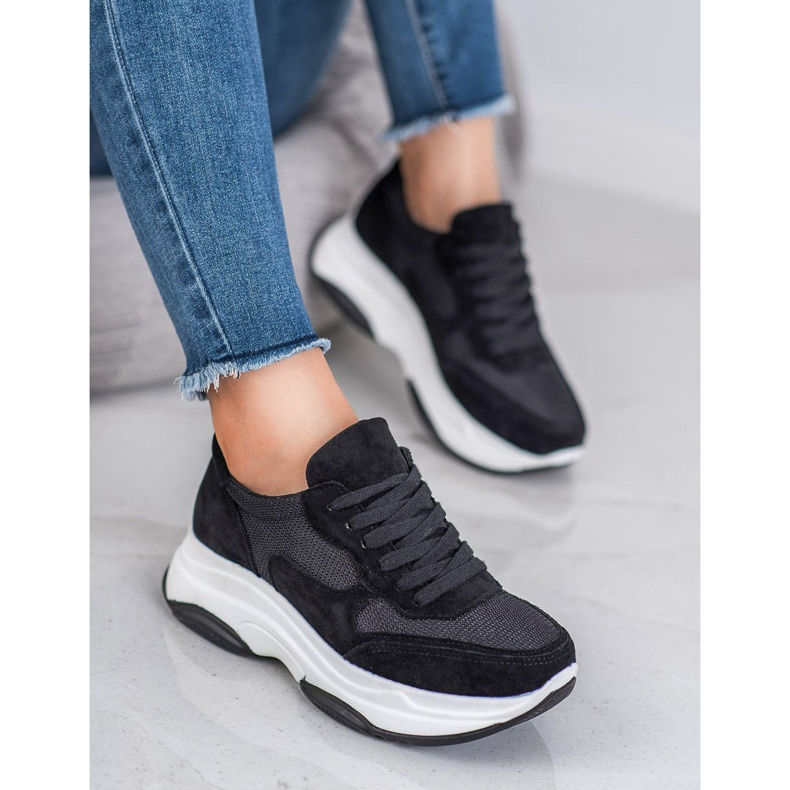 Ideal Shoes Scarpe da ginnastica nere chiare nero 2
