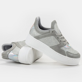 Ideal Shoes Sneakers Con Glitter grigio 1