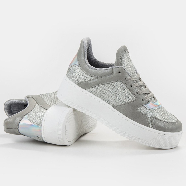 Ideal Shoes Sneakers Con Glitter grigio 1