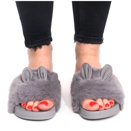 Pantofole Con Pelliccia HN53-9 Grigie grigio 1