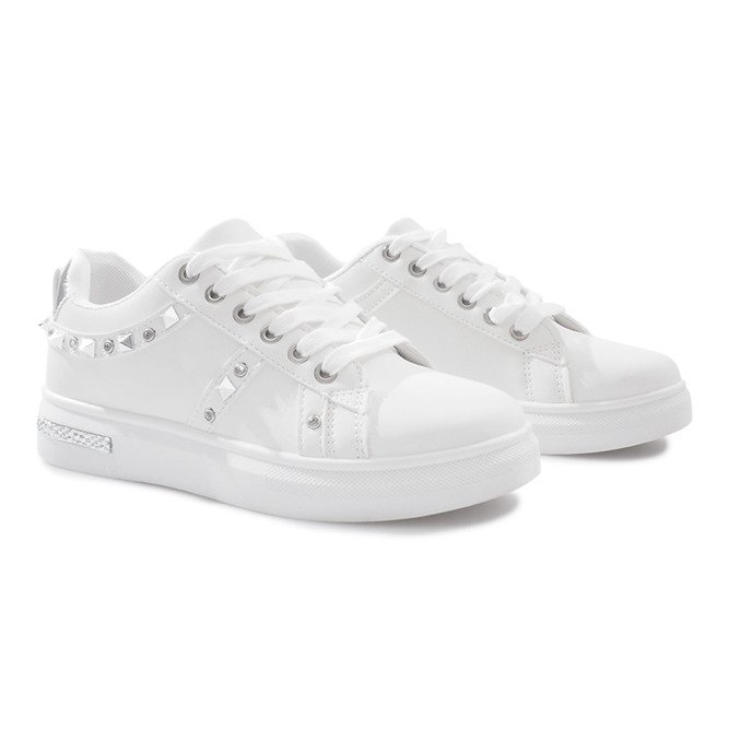Sneakers bianche con borchie Lucette bianco 1