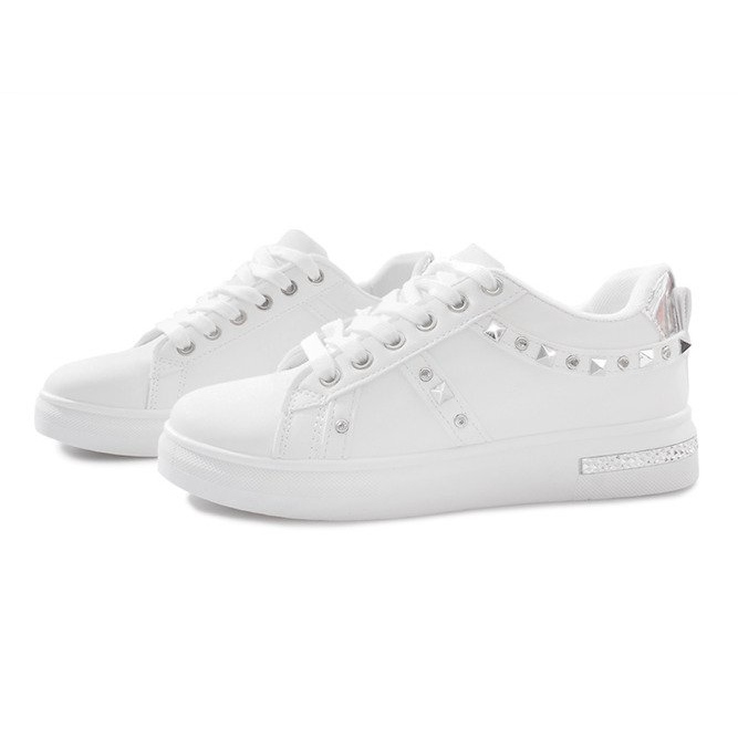 Sneakers bianche con borchie Lucette bianco 2